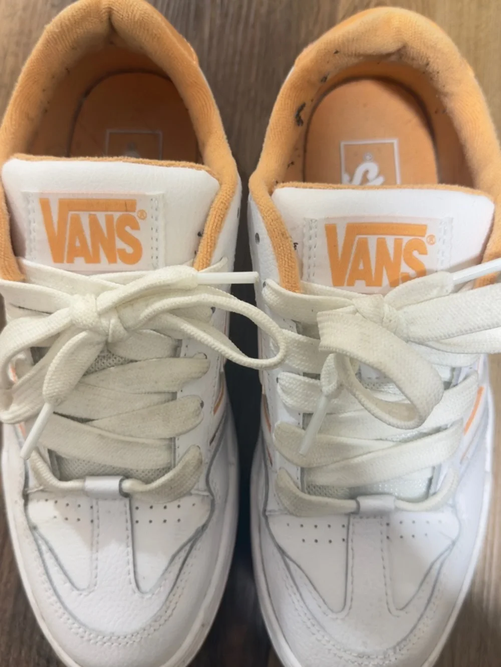 Vans White and Orange Women's Sneakers - Picture 5 of 6